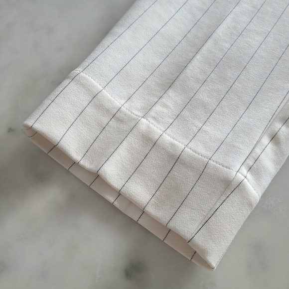 GANNI Striped Tapered Pants, Size 8, White | Black, NWOT - Picture 14 of 16